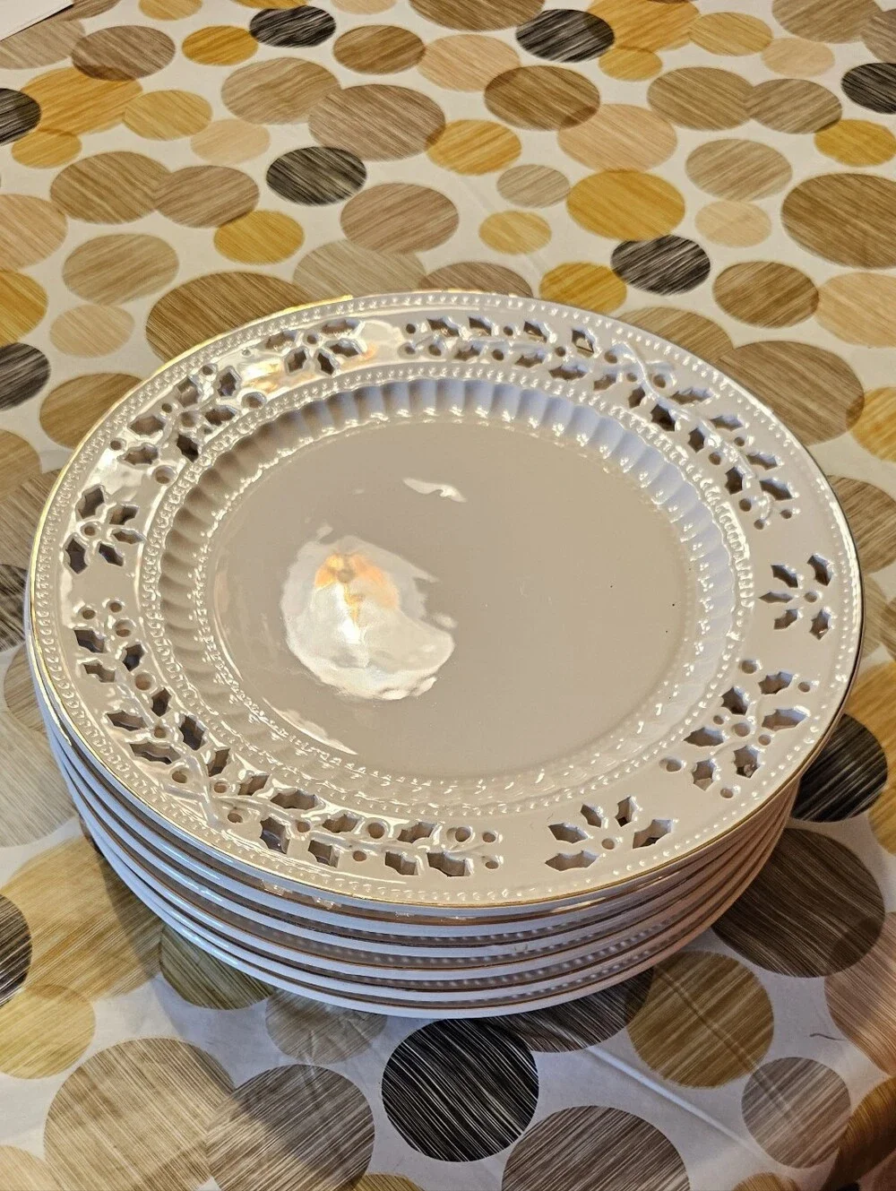 Vintage Formalities By Baum Bros. Porcelain Holiday Dinner Plates - Set of 6